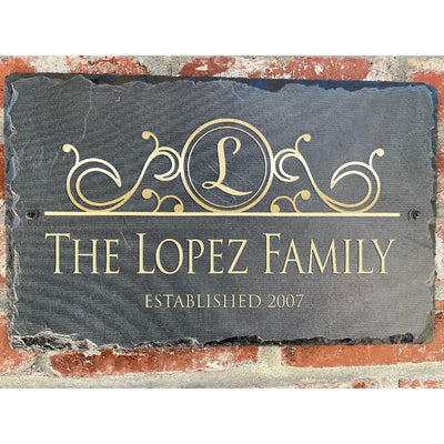 Beautifully Handcrafted and Customizable Slate Home Address Plaque. Improve the curb appeal of your property with this bespoke house sign.