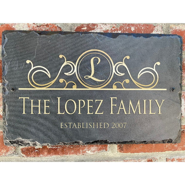 Beautifully Handcrafted and Customizable Slate Home Address Plaque. Improve the curb appeal of your property with this bespoke house sign.
