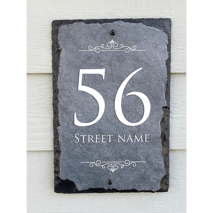 Beautifully Handcrafted and Customizable Slate Home Address. Improve the curb appeal of your property with this bespoke house sign.