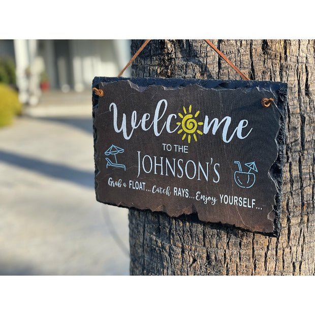 Beautifully Handcrafted and Customizable Slate Home Address Plaque. Improve the curb appeal of your property with this bespoke house sign.