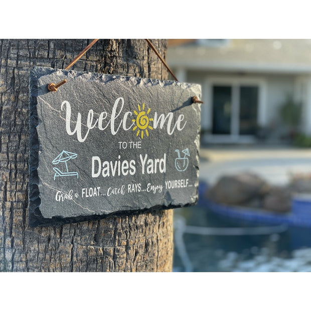 Beautifully Handcrafted and Customizable Slate Home Address Plaque. Improve the curb appeal of your property with this bespoke house sign.