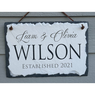 Beautifully Handcrafted and Customizable Slate Home Address Plaque. Improve the curb appeal of your property with this bespoke house sign.