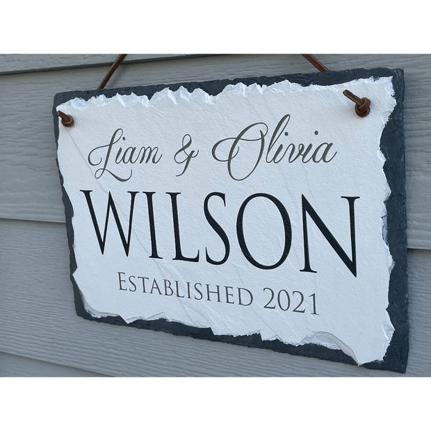 Beautifully Handcrafted and Customizable Slate Home Address Plaque. Improve the curb appeal of your property with this bespoke house sign.