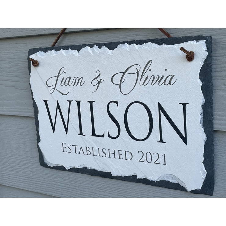 Beautifully Handcrafted and Customizable Slate Home Address Plaque. Improve the curb appeal of your property with this bespoke house sign.