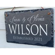 Beautifully Handcrafted and Customizable Slate Home Address Plaque. Improve the curb appeal of your property with this bespoke house sign.