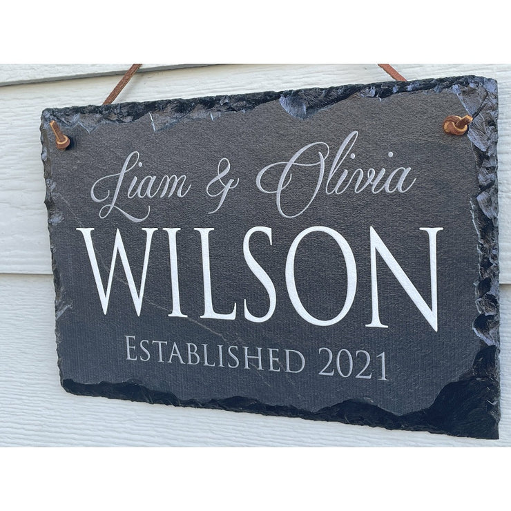 Beautifully Handcrafted and Customizable Slate Home Address Plaque. Improve the curb appeal of your property with this bespoke house sign.