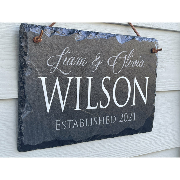 Beautifully Handcrafted and Customizable Slate Home Address Plaque. Improve the curb appeal of your property with this bespoke house sign.