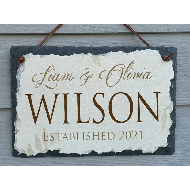 Beautifully Handcrafted and Customizable Slate Home Address Plaque. Improve the curb appeal of your property with this bespoke house sign.