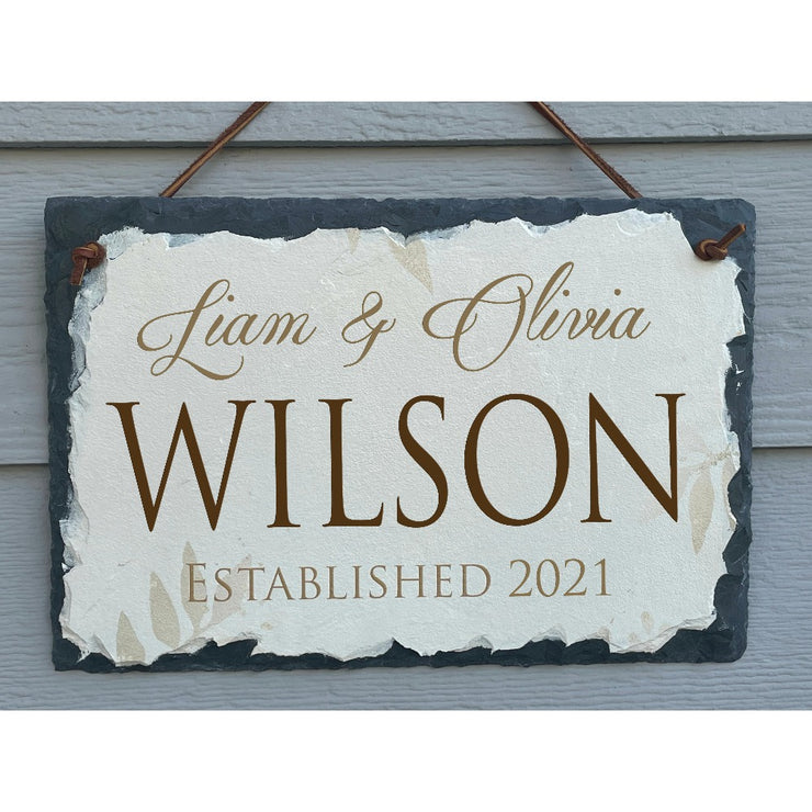 Beautifully Handcrafted and Customizable Slate Home Address Plaque. Improve the curb appeal of your property with this bespoke house sign.