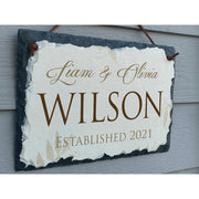 Beautifully Handcrafted and Customizable Slate Home Address Plaque. Improve the curb appeal of your property with this bespoke house sign.