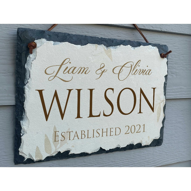 Beautifully Handcrafted and Customizable Slate Home Address Plaque. Improve the curb appeal of your property with this bespoke house sign.