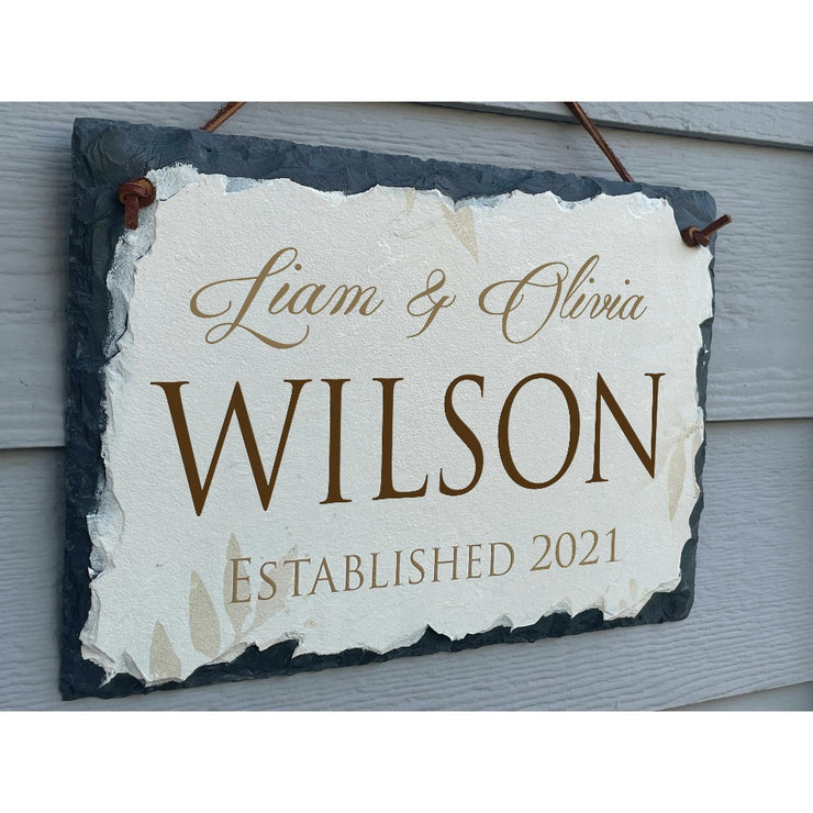 Beautifully Handcrafted and Customizable Slate Home Address Plaque. Improve the curb appeal of your property with this bespoke house sign.