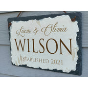 Beautifully Handcrafted and Customizable Slate Home Address Plaque. Improve the curb appeal of your property with this bespoke house sign.