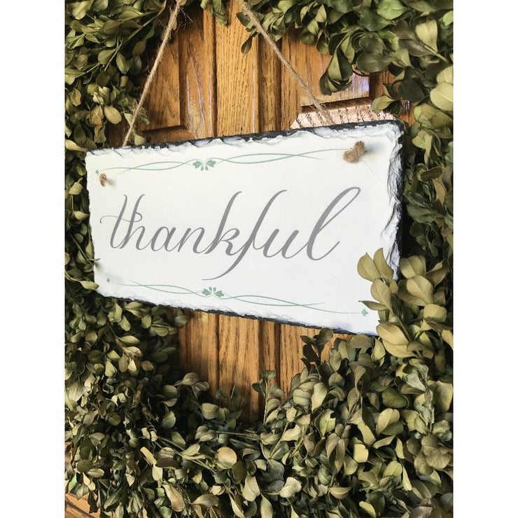 Handmade and Customizable Slate Home Sign - Thankful Plaque - Sassy Squirrel Ink