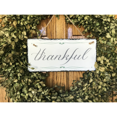 Handmade and Customizable Slate Home Sign - Thankful Plaque - Sassy Squirrel Ink
