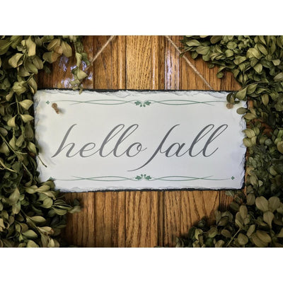 Handmade and Customizable Slate Home Sign - Hello Fall - Sassy Squirrel Ink