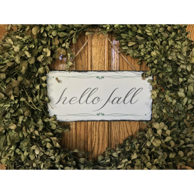 Handmade and Customizable Slate Home Sign - Hello Fall - Sassy Squirrel Ink