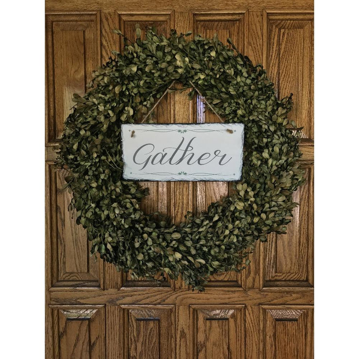 Handmade and Customizable Slate Home Sign - Gather - Sassy Squirrel Ink
