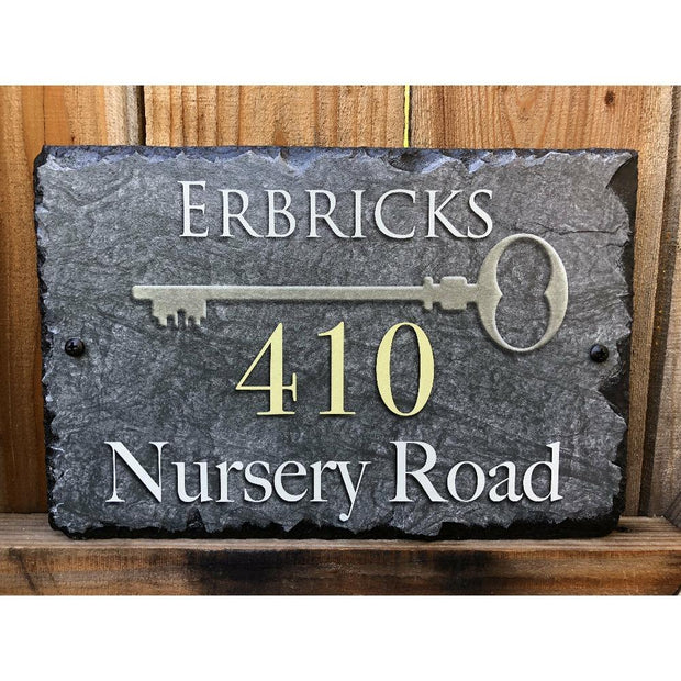 Customizable Slate Home Address House Sign - Handmade and Personalized Plaque
