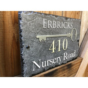 Customizable Slate Home Address House Sign - Handmade and Personalized Plaque