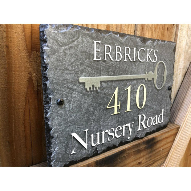 Customizable Slate Home Address House Sign - Handmade and Personalized Plaque