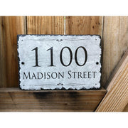 Customizable Slate Home Address House Sign - Light Grey - Handmade and Personalized