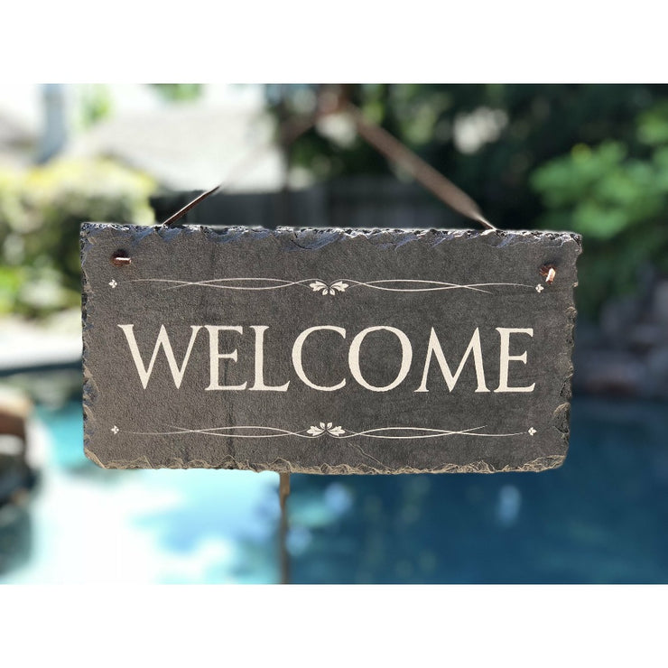 Handmade Slate Welcome Sign