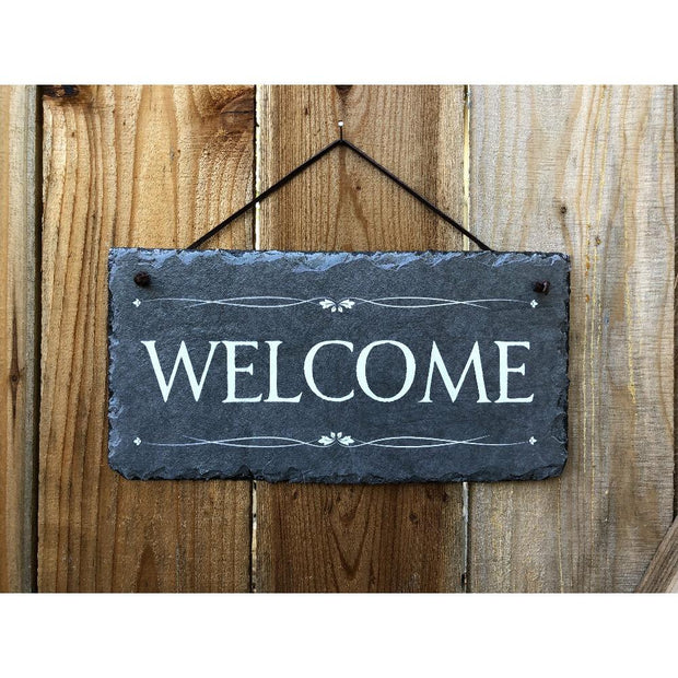 Handmade Slate Welcome Sign