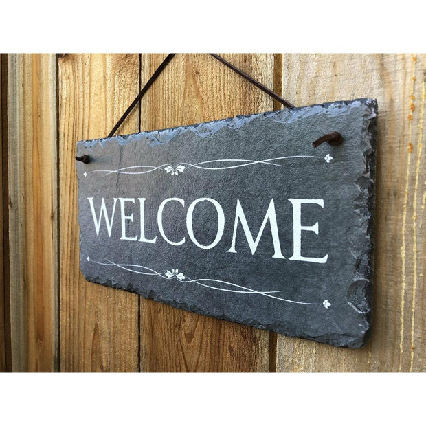 Handmade Slate Welcome Sign