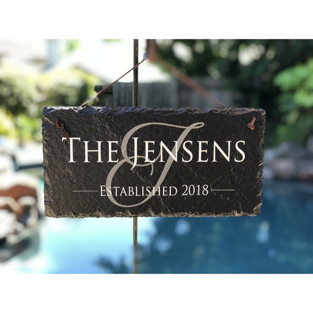 Customizable Slate Home Address House Sign - Name/Address with Established Date - Handmade and Personalized