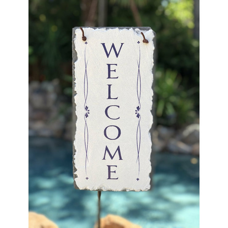 Handmade Slate Welcome Sign
