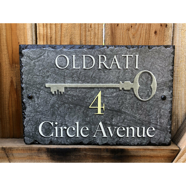 Customizable Slate Home Address House Sign - Handmade and Personalized Plaque