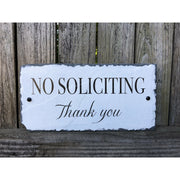 Handmade Slate No Soliciting House Sign