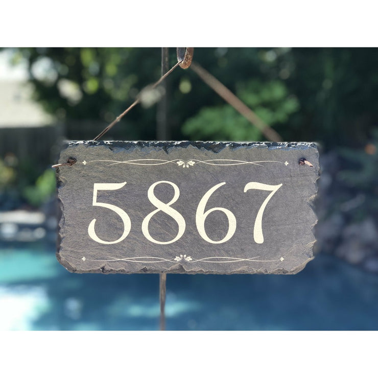 Customizable Slate Number House Sign - Handmade and Personalized