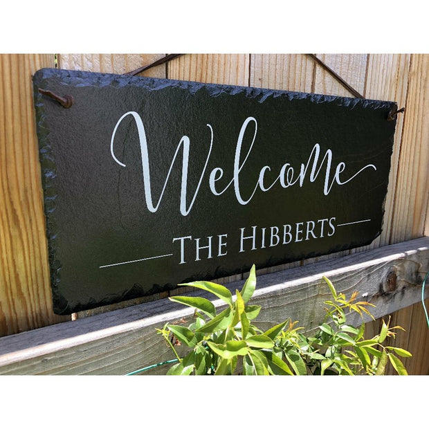 Customizable Slate Welcome Sign - Handmade and Personalized