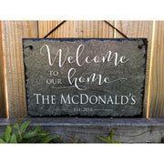Customizable Slate Welcome Sign - Family Name Plaque - Handmade and Personalized