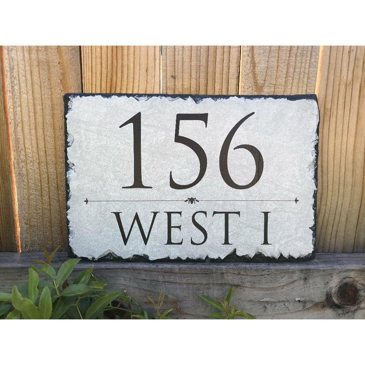 Customizable Slate Home Address House Sign - Light Grey - Handmade and Personalized