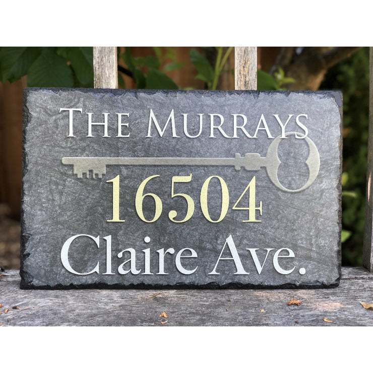 Customizable Slate Home Address House Sign - Handmade and Personalized Plaque