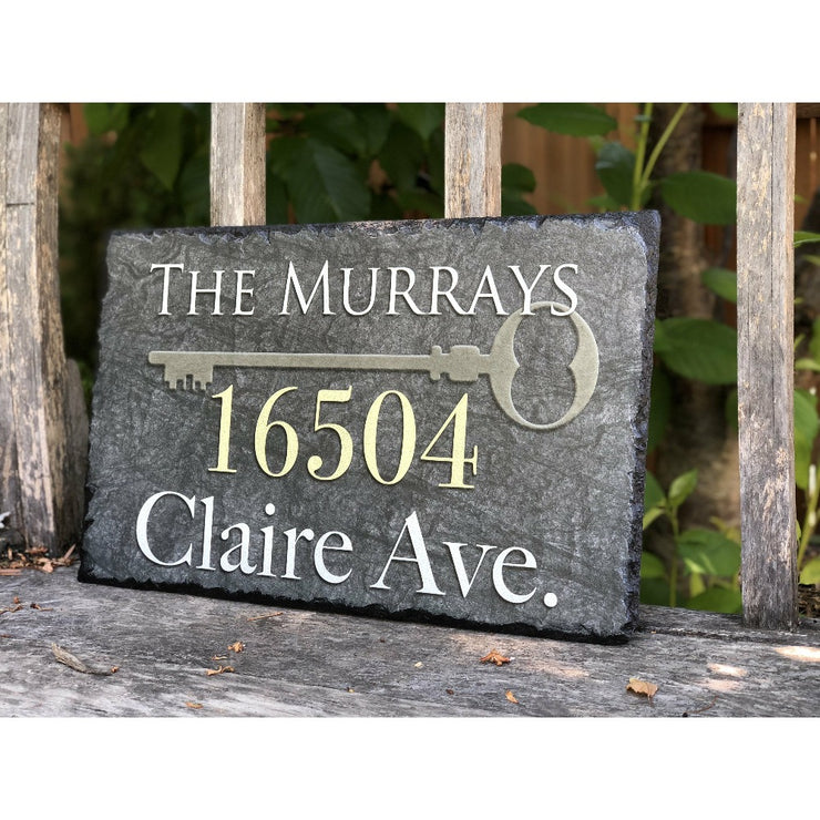 Customizable Slate Home Address House Sign - Handmade and Personalized Plaque