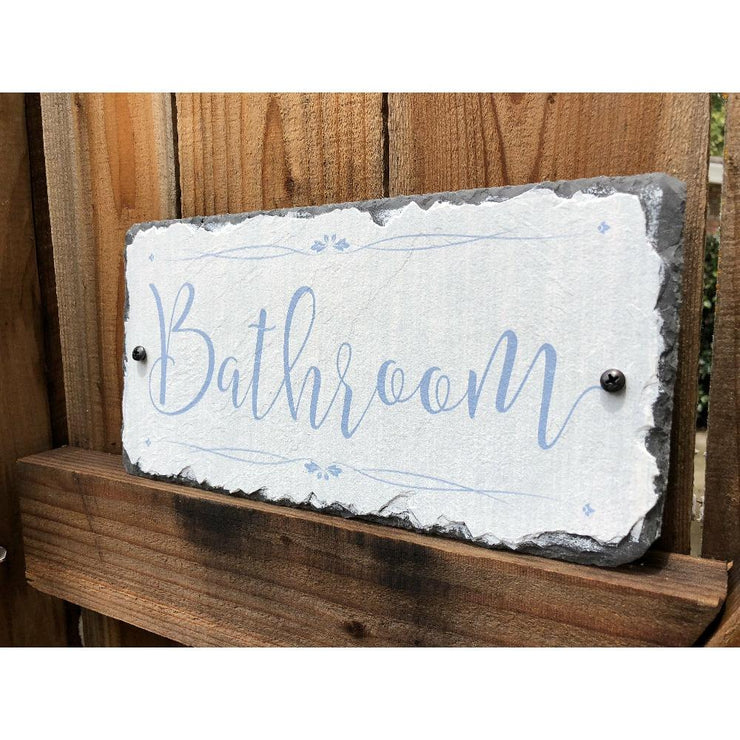 Handmade Slate Bathroom Sign
