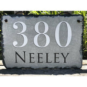 Customizable Slate Home Address House Sign - Light Grey - Handmade and Personalized
