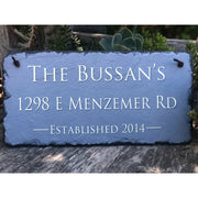 Customizable Slate Home Address House Sign - Name, Address, Established Date Handmade and Personalized