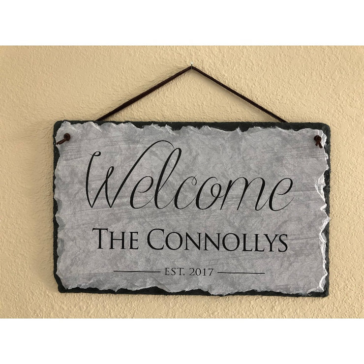 Customizable Slate Welcome Sign - Home Address Plaque - Handmade and Personalized