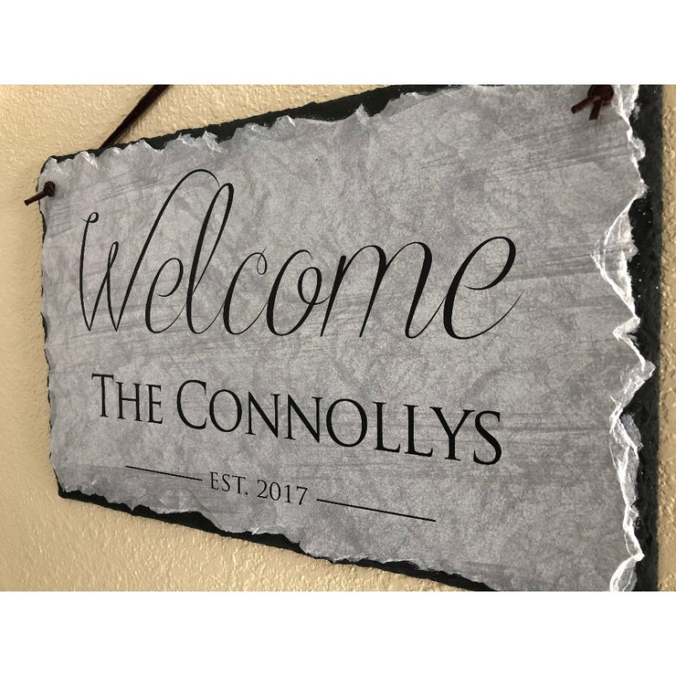 Customizable Slate Welcome Sign - Home Address Plaque - Handmade and Personalized