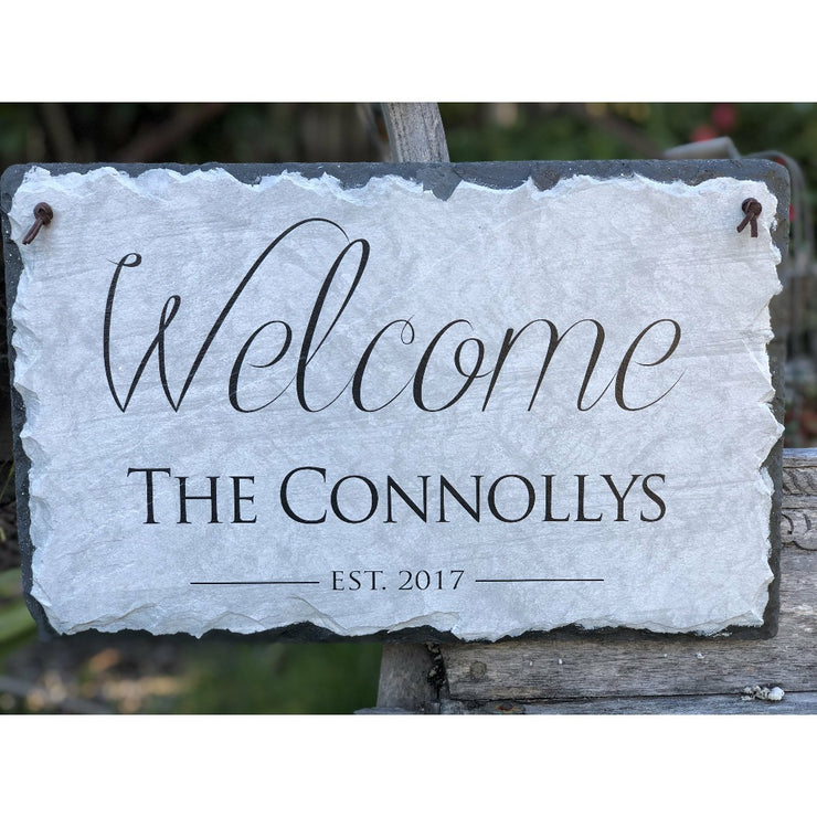 Customizable Slate Welcome Sign - Home Address Plaque - Handmade and Personalized