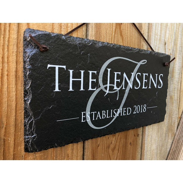 Customizable Slate Home Address House Sign - Name/Address with Established Date - Handmade and Personalized