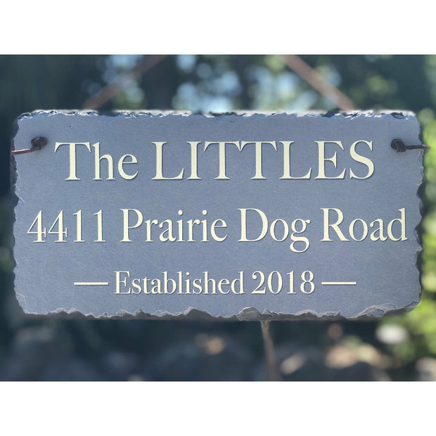 Customizable Slate Home Address House Sign - Name, Address, Established Date Handmade and Personalized