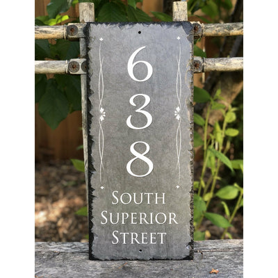 Customizable Slate House Number Sign - Tall House Number Plaque - Handmade and Personalized