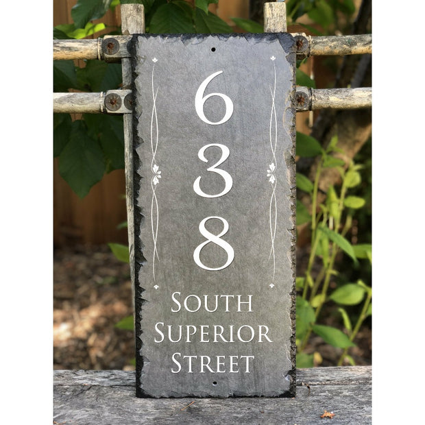 Customizable Slate House Number Sign - Tall House Number Plaque - Handmade and Personalized