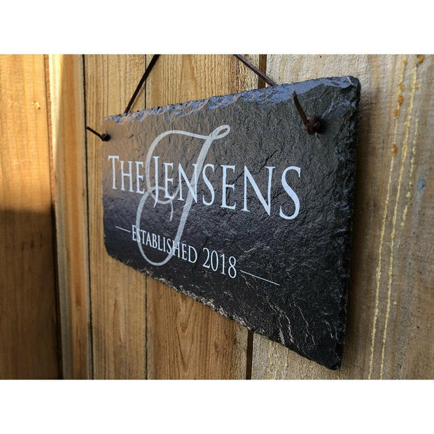 Customizable Slate Home Address House Sign - Name/Address with Established Date - Handmade and Personalized